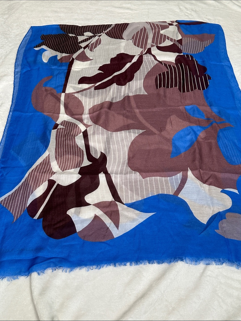 Jonathan Saunders Royal Blue & Mauve Abstract Floral Scarf!